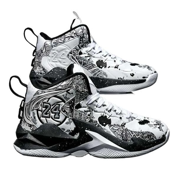 Men's fashionable high top basketball comfortable non slip lace up durable sports shoes, suitable for men's outdoor activities Z 1.12-1