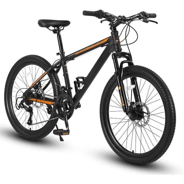 se mtb Mountain Bike Bikes 26 Inch High Carbon Steel Adult All Terrain Tires 21 Speed Mountain Bike Suspension Fork Dual Disc Brakes Mens Road Carbon