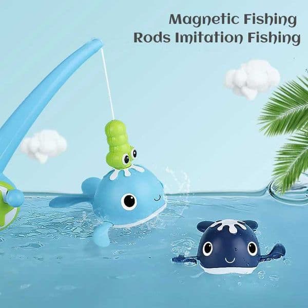 Magnet fishing toys childrens swimming pool beach toys parents and childrens interactive fishing fun competition games baby bath toys W250113