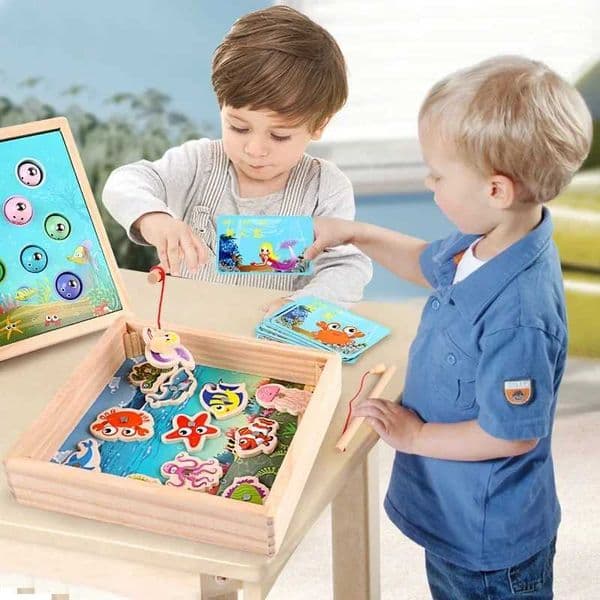 Early childhood education props wooden magnetic games 3D fishing toys childrens educational toys childrens birthday gifts W250113