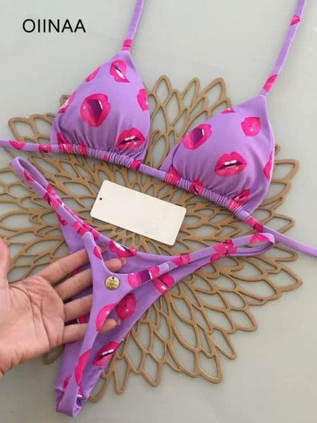 OIINAA Sexy Bikini Set Women Swimsuit Twopieces Chic Printed Beachwear Summer 2025 Fashion Swimwear Bathing Suit 250114