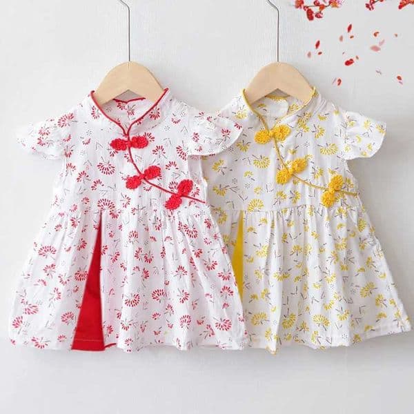 Chinese Style Girl Princess Dress Cheongsam Costume Flower Design Party Clothes Children Summer Fashion Baby Girl Birthday A537 M250114