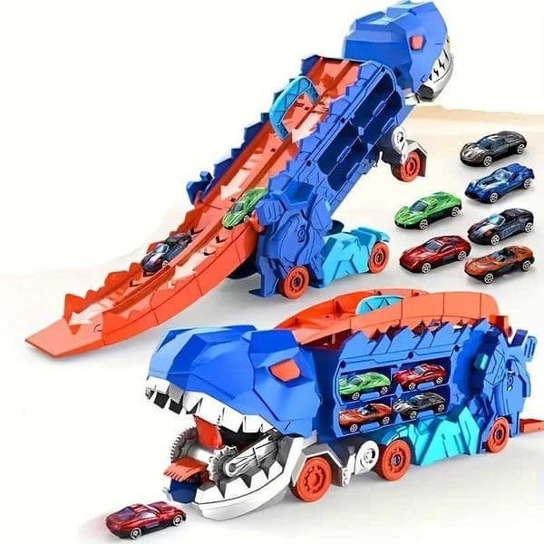 Plane Dinosaur Transporter Truck Toys Foldable Track Transforming Christmas Decorations With Alloy Car slot car Toy Gift For Kids Toddle Car Track
