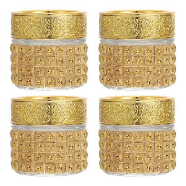 4Pcs Beautiful Package Storage Bottles 10G Jars Packaging Glass Small Bottle General Empty Can