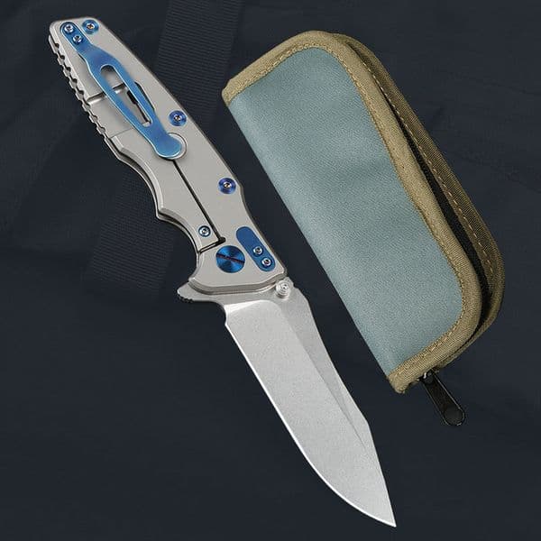High Grade 0392 Flipper Folding Knife CTS 204P Stone knife Wash Drop Point Blade TC4 Titanium Alloy Handle Ball Bearing EDC Pocket Knives