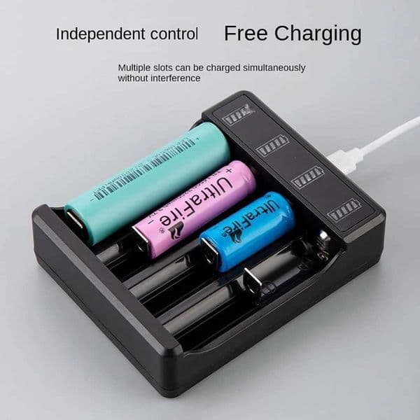 New Arrival 18650 Battery Charger Black 2/4 Slots DC 5V Charger For 18650 14500 10440 Battery 3.7V Rechargeable Lithium Battery Charger T250114