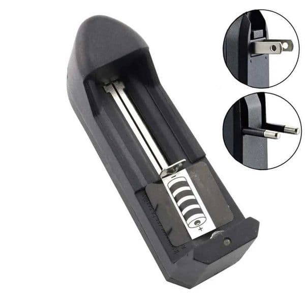 New Arrival EU/US Plug Universal Charger For 3.7V 18650 18350 26650 16340 14500 Li-ion Rechargeable Battery Single Slot Automatic Charger T250114