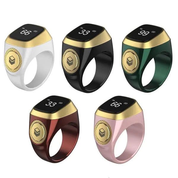 22/18mm Iqibla Smart Tasbih Tally Counter for Muslims Zikr Ring Digital Tasbeeh 5 Prayer Time Vibration Reminder Waterproof 250106