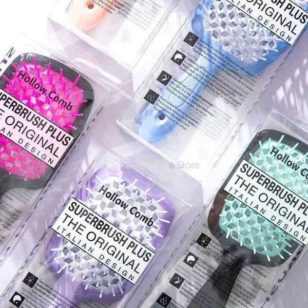 Mesh Hollow Comb with Pvc Box Massage Comb Straight Hair Styling Brush Hairdressing Quick Drying of Hair Blowing Barber Brush W250115