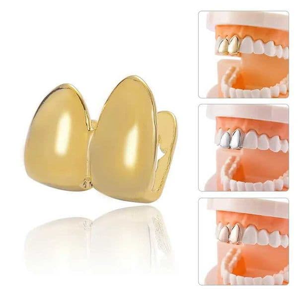 Tooth Cap Gold Plated HipHop Punk Bottom Dental Grill Teeth Caps Removable Top Halloween Cosplay Jewelry GiftXJ250114
