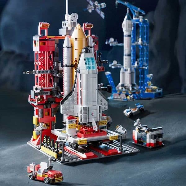 Space Aviation Manned Rocket Launch Center Building Blocks Bricks Space Shuttle Children Toys for Kids Spaceport Model W250115