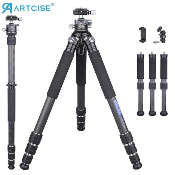ARTCISE CS70C-Pro Multifunction Carbon Fiber TripodCreative Free Combination Camera Tripod Monopod Mini Tripod Center Column Z250116