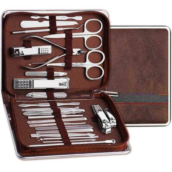 Manicure Set Professional Manicure Kit Nail Grooming Kit 26 in 1 Stainless Steel Nail Clipper Set Pedicure Kit for with TravelXJ250116