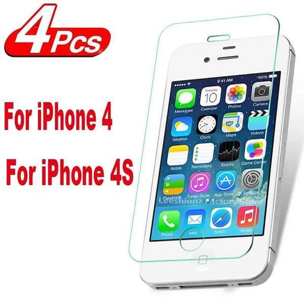New Arrival 2/4Pcs Screen Protector Glass For iPhone 4 4S Tempered Glass Film T250116