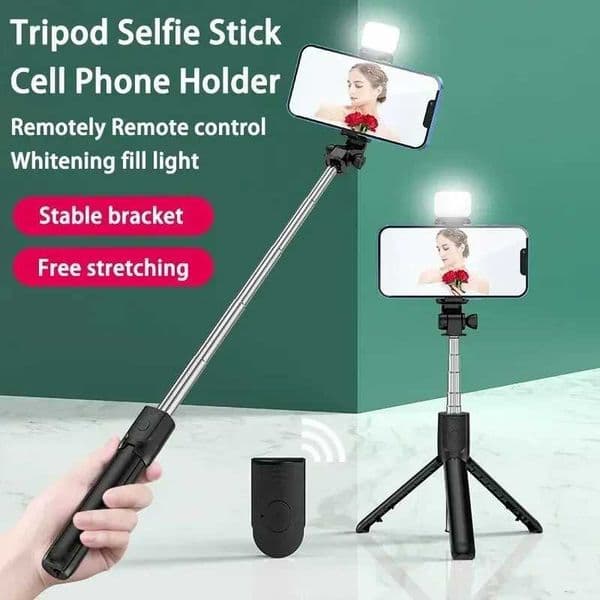 Selfie Stick Tripod with Light Portable Phone Tripod for iPhone 16 15 14 13 12 Pro Max S24 S23 S22 S21 S20 Android Z250116-1