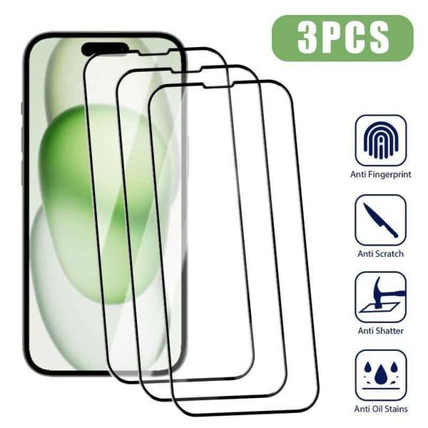 New Arrival 3PCS Tempered Glass for iPhone 15 14 13 12 11 16 Pro Max Mini Screen Protector for iPhone X XS Max XR 7 8 14 15 Plus SE 2020 T250116