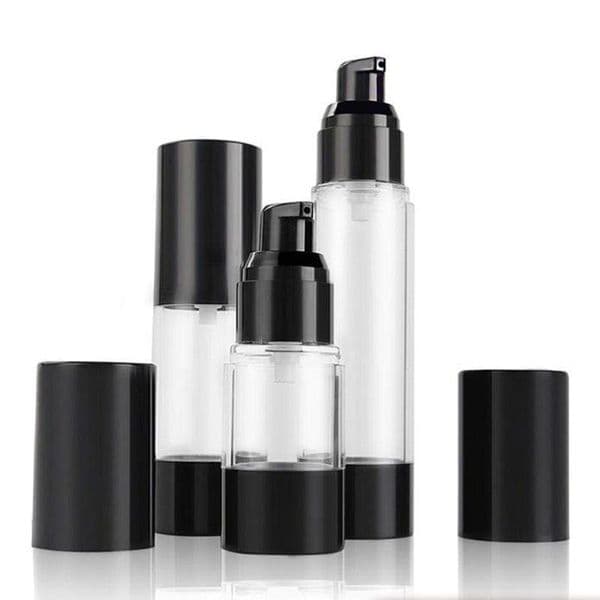 15ml 30ml 50MLClassic Black Vacuum Airless Pump Bottle Cosmetic Essence Oil Lotion packing Refillable Bottle F2017486 Wuuvp