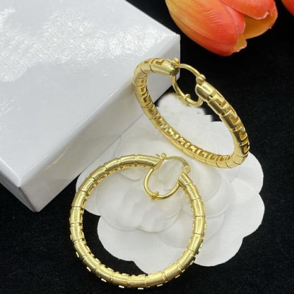 Hoop Earrings Studs Greece pattern Medusa portrait sculpture women men earring Brass ladies Ear clip Designer Jewelry XMER38 --014