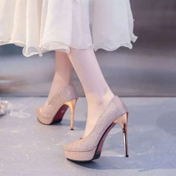 Audrey Heath Au Dai Li Feng High Heels Women's S Toe Shallow Waterproof Platform Social Dance Shoes Rubber Summer Season ddmykukumalu