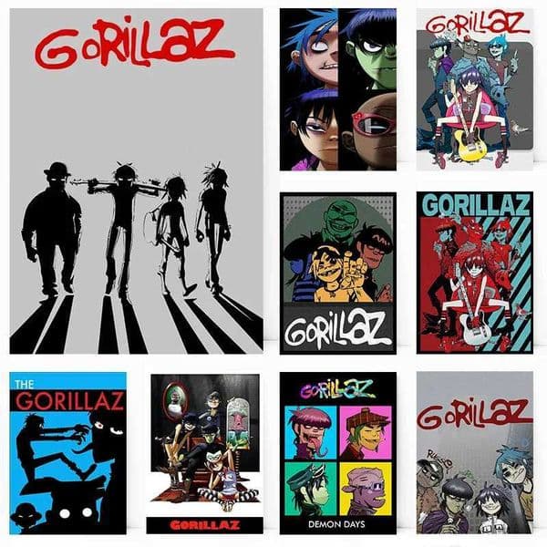 Nordic Virtual Band Gorillaz Popular Hip-Hop Music Band Singer Poster Print Wall Art Pictures Canvas Painting Room Home DecorXJ250116