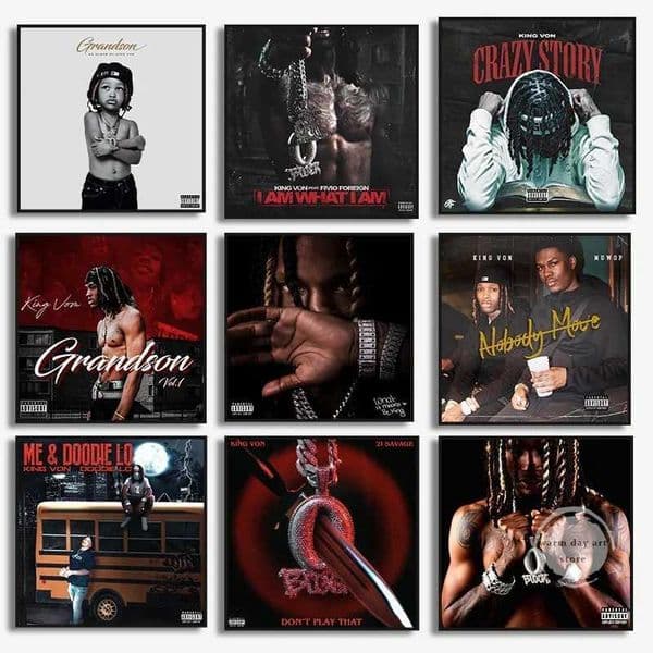 2026 King Von Welcome To Oblock Hip Hop Music Album Cover Poster Prints Canvas Painting Picture Room Wall Art Home Decorxj250116 Free Shippi