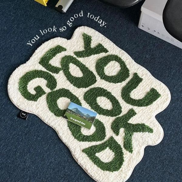 2026 Simple Home Decor You Look Good Faux Cashmere Non-Slip Bottom Bedroom Study Small Carpet Washable 250115 Free Shipping