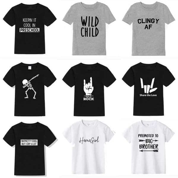 Girls Boys T-Shirts Kids Short Sleeve Tees Letter Printed Girls Tops Children Clothing Summer Casual T Shirt For Boy Clothes M250116