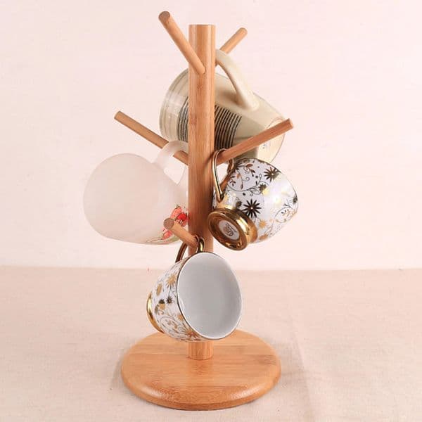 Wood Tree Coffee Cup Holder Durable And Environmentally Friendly Suitable For Hanging Coffee Mugs 250115BJ