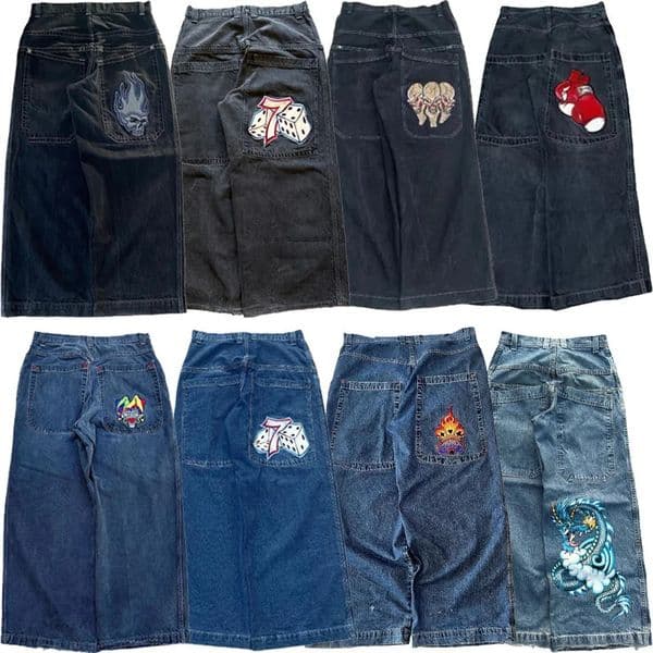 Y2K Jeans men vintage Embroidered high quality Baggy jeans Hip Hop Gothic streetwear Harajuku men women fashion wide leg jeans 250110