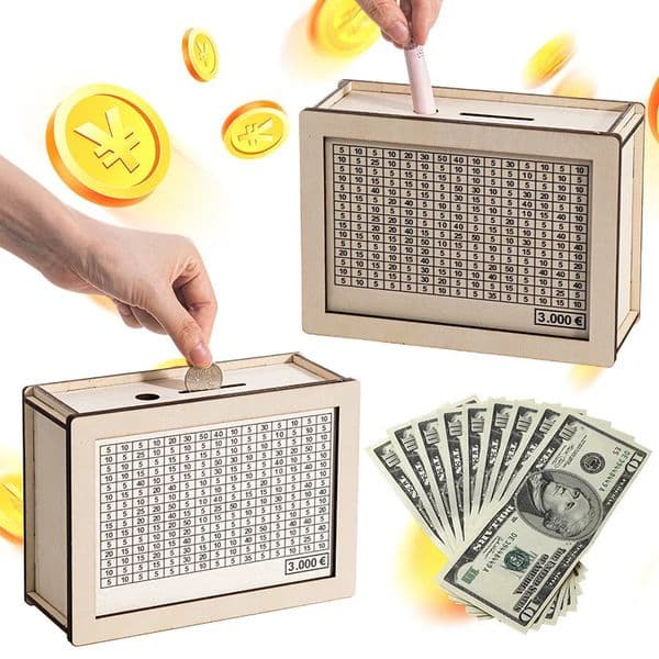 Wooden Cash Saving Box Home Desk Ornaments Money Box with Counter Money Storage Box Kids Birthday Year Money Organizer Box 250114