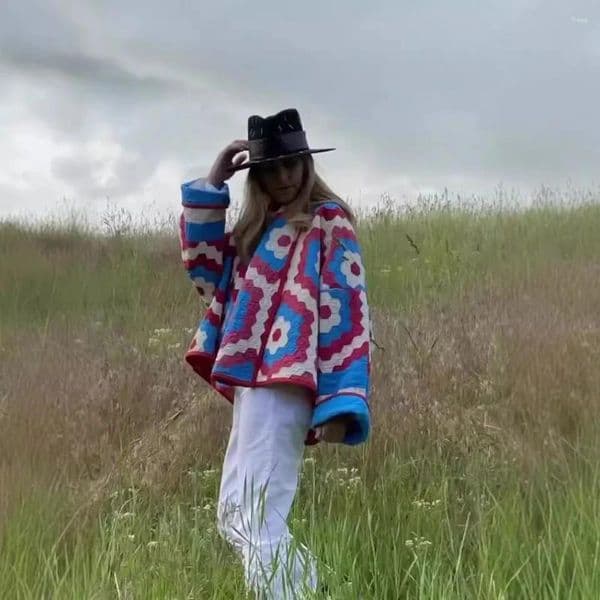 Women's Jackets Loose Fit Cotton Jacket European And American Style Cross-Border Selling Spliced Fashionable Casual Wear