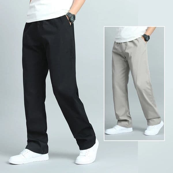 Big Size Mens Casual Cotton Trousers Loose Fit Straight Pants Multi Pocket Man Long Jogger Summer Autumn 250110