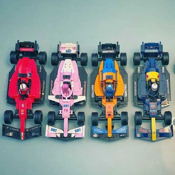 In F1 Formula 1 Race Car Sports Car Speed Champions Rally Vehicle DIY Model Building Blocks Toys Children Birthday Christmas Gifts W250115