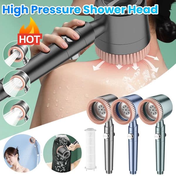 High Pressure Shower Head 5 Modes Adjustable Rainfall Nozzle Sprayer Water Saving Handheld Bathroom Accessories 250107z