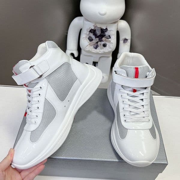Luxury America Cup high top sneakers designer sneakers for Men Women casual sports style high top shoes fashionable Hook Loop decoration top quality