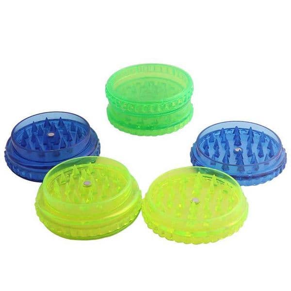 Plastic Tobacco Grinder Mill Herb Spice Crusher 3parts 60mm For Smoking Accessories Randomly Sent W250121
