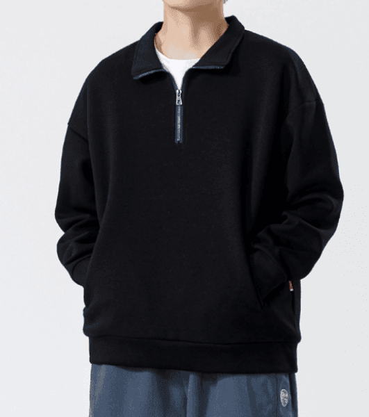 61 Turtleneck Sweatshirt for Men Autumn and Winter Thickened Loose Trendy Solid