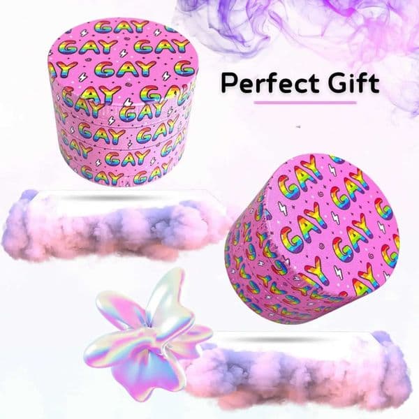 2 Pink Cute Rainbow Herb Grinder W250121