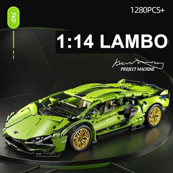 New Arrival 1 14 Lamborgh Super Racing Car Building Block Bricks with Paper Instruction Birthday Christmas Toys Z250122