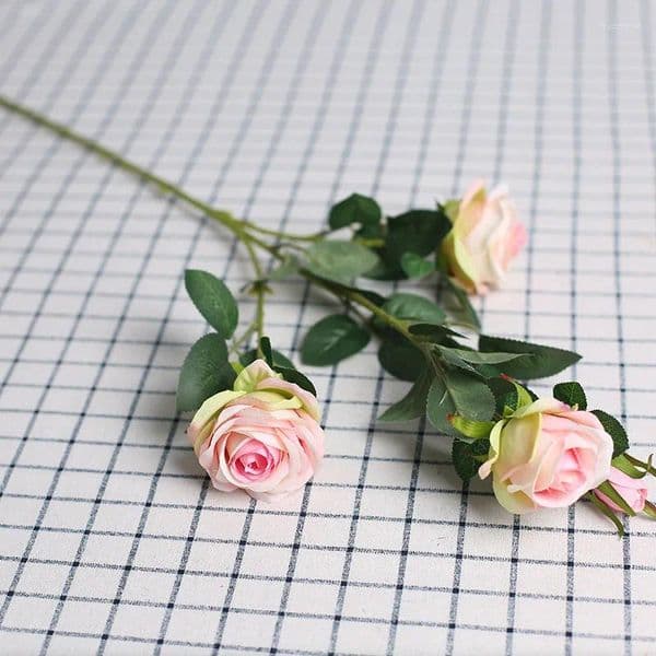 Wers Decorative Artificial Cream Small Silk Handmade Arrangement Wer Delivery Long Rose Wedding Bouquet