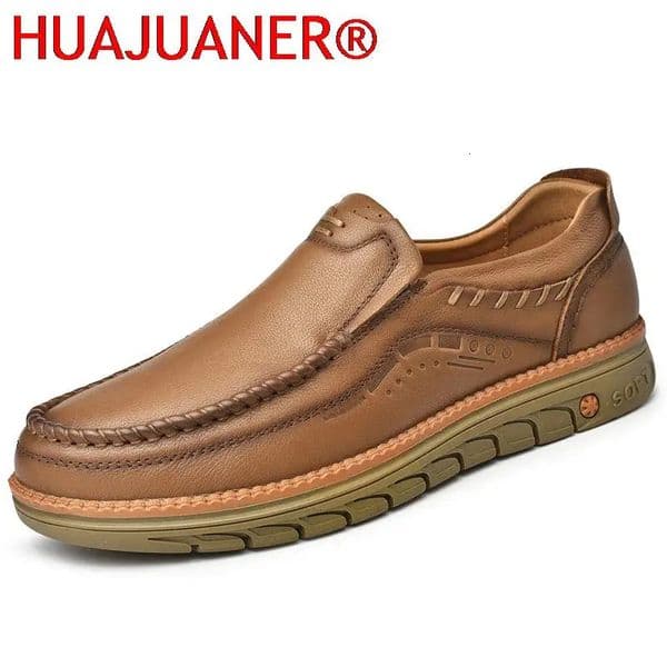 Fashion Genuine Leather Mens Shoes Comfy Casual Boat Shoes Men Business Sneakers Office Outdoor Footwear Comfortable Slip-On 250113
