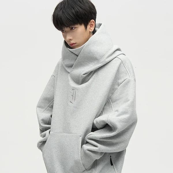 Autumn Ninja Streetwear Turtleneck Hoodies For Men Letter Embroidered Hip Hop Fashion Sweatshirts Y2K Vintage Fleece Hoody 250121