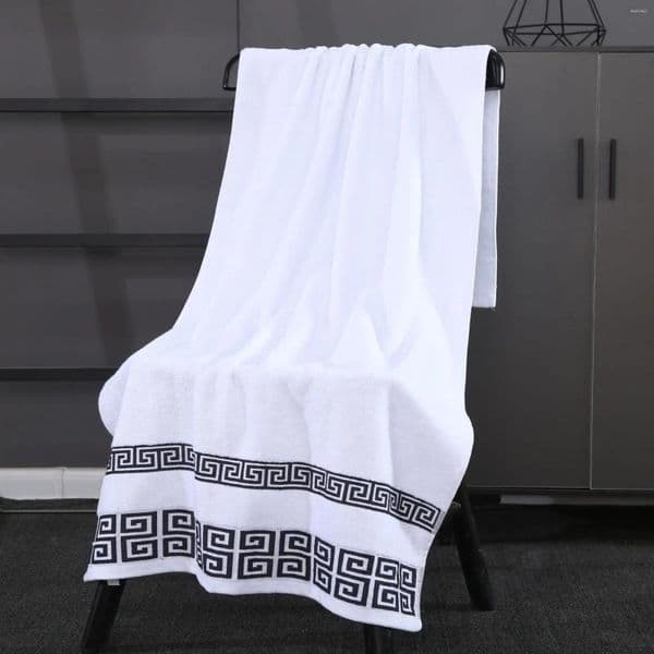Designer Towel Towel Oversized Cotton White Bath 140X70cm Embroidered Bathroom Geometric Shower Cover Green Black Blue Grey h Luxury Bath