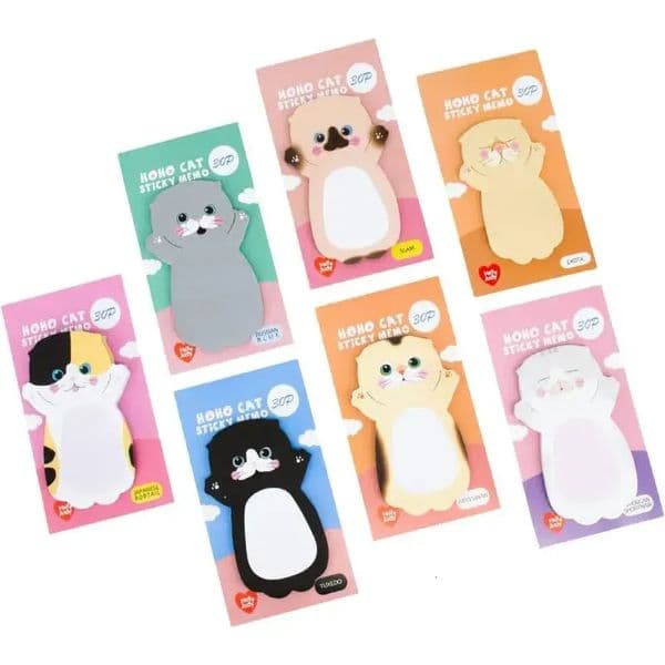 210pcs Cute Animals Sticky Notes Mini Kitty Cat Sticky Notes Gift for Kid Work Desk Home School Student Colleague Friends Office 250121