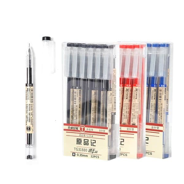 11PCS Gel pen Set Neutral Pen smooth writing fastdry 0.35mm Black blue red color Replacable refill school Stationery Supplies 250121BJ