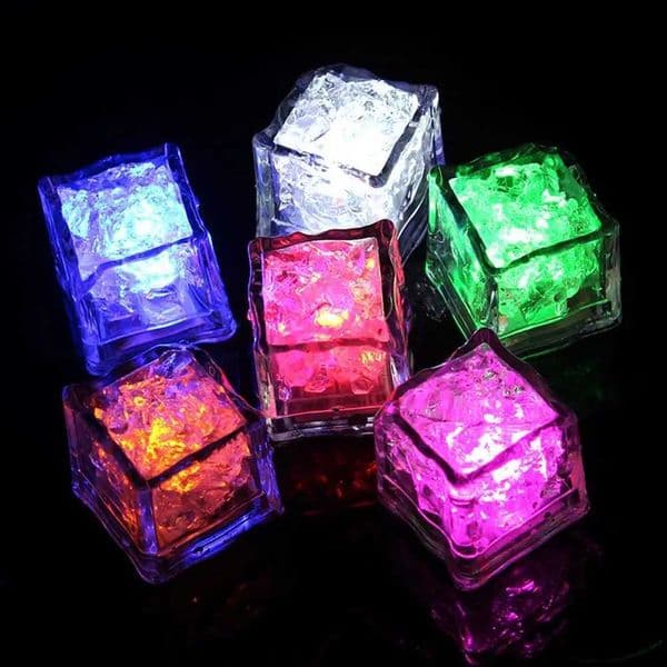 12 glowing LED ice cubes colorful romantic and super bright party toys gifts hotel bar Ktv T250122