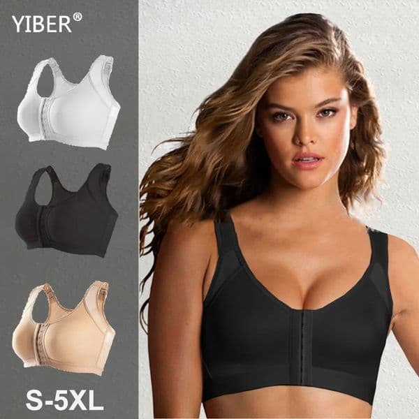 5XL Front Closure Bra Thin Lingerie Breathable Seamless Shockproof Brassiere Femme Push Up Large Chest No Steel Ring Woman Bras 250108