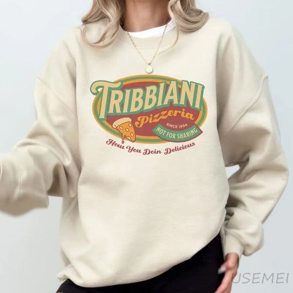 Tribbiani Sweatshirt Female Friends 90s TV Show Sweatshirts How You Doin Printed Pullover Long Sleeve Top Hoodie Women Clothes 250121BANJIA