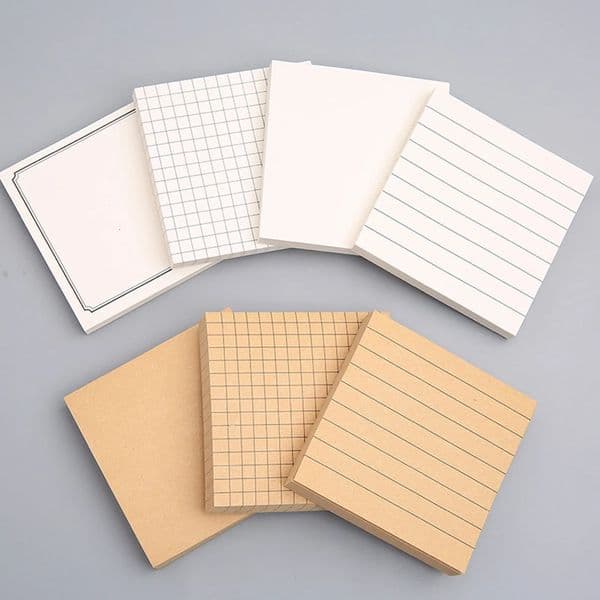 Minimalist Sticky Notes Grid/Lined/Blank Note Pad Memo Pad Weekly Plan Diary Note Stationery 250121