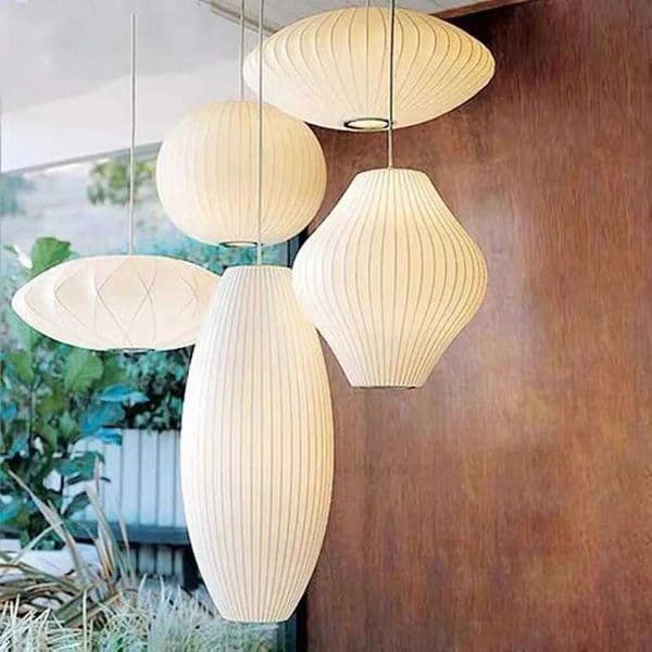 Japanese pendant light white design minimalist lamp Silk Cloth Light Clothing nelson lamp Shop Cloth loft lantern pendant lamp Z250120